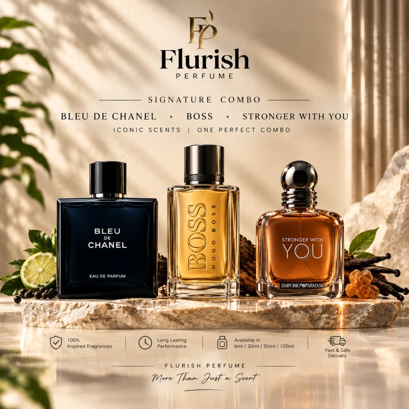 Luxury Men’s Perfume Combo Bleu de Chanel Type • Stronger With You Type • BOSS Type
