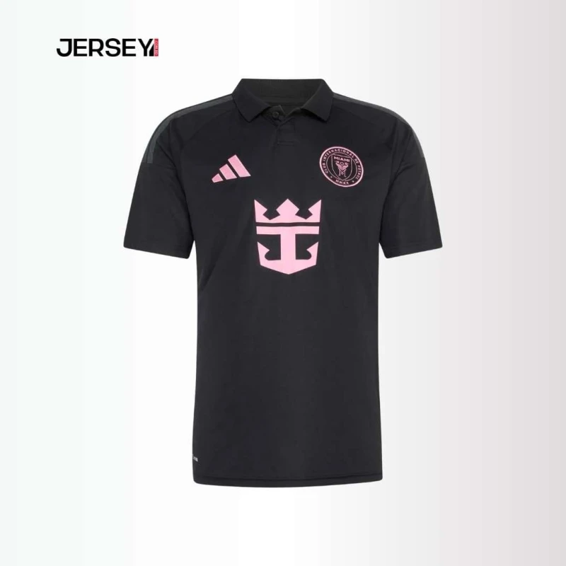 Inter Miami CF Black Polo Jersey – Pink Logo Edition
